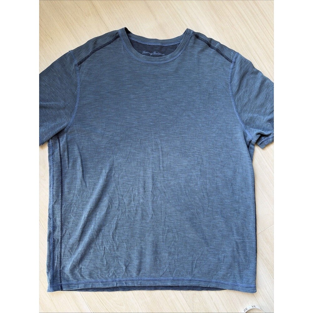 Tommy Bahama Reversible Flip Tide Islandzone T-Shirt Mens XL Blue Coolmax Golf T